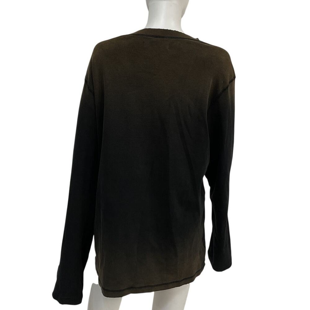 Knwls Oversized Black Dark Wash Long Sleeve T Shirt Size XS - Picture 3 of 5